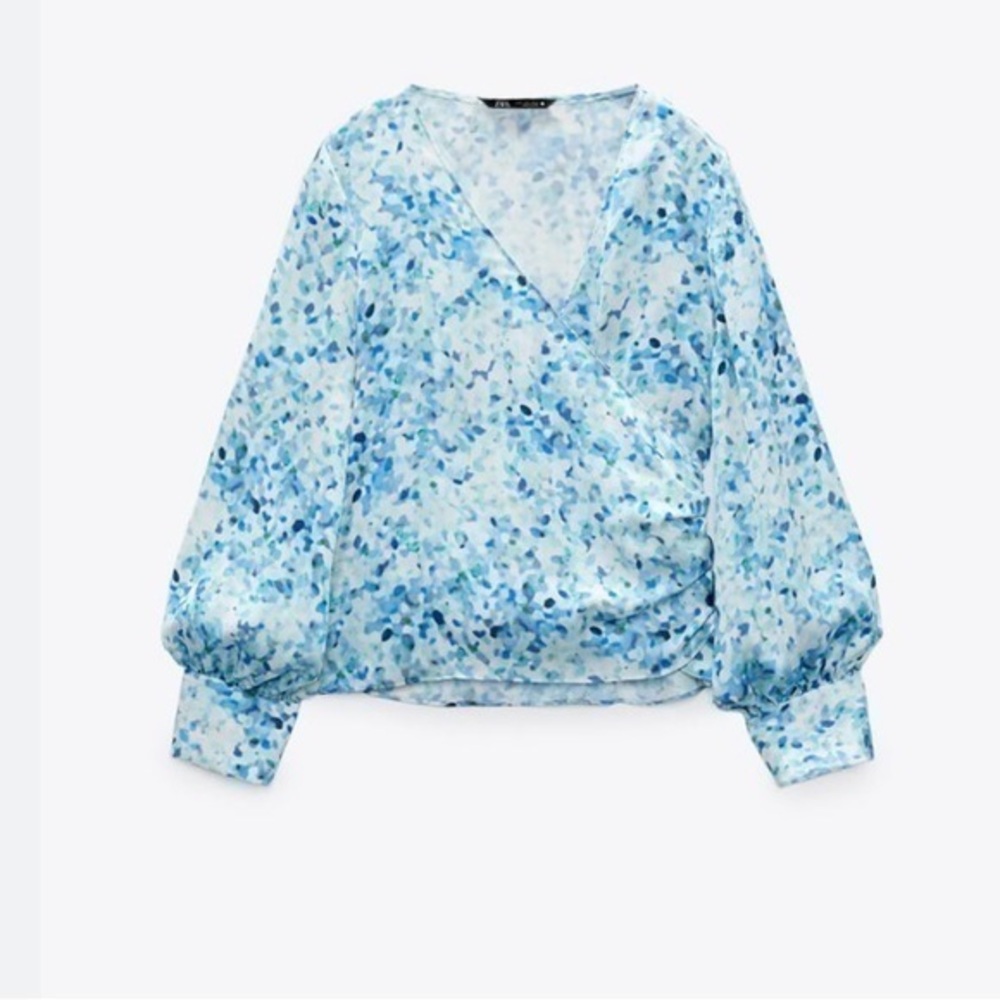 Zara NWT printed blouse blue 2668/115